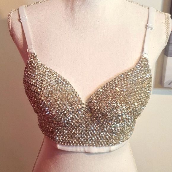 Other - Beautiful Paded Silver Sequence Bralette. Size S-M